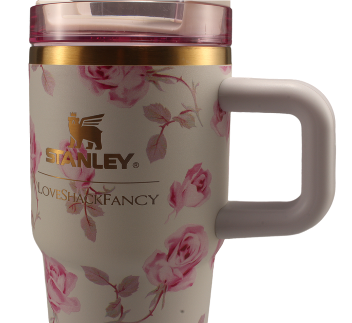 Термос термокружка Stanley Quencher H2.0 Tumbler из нержавеющей стали 0,59 л Ribbon Roza KT6007862 - изображение 6
