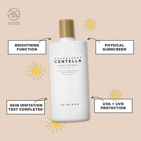 Ультралегкий cолнцезащитный крем Skin1004 Madagascar Centella Air-Fit Suncream Plus SPF50+/PA++++ центеллой 50 мл - Фото 4 Ультралегкий cолнцезащитный крем Skin1004 Madagascar Centella Air-Fit Suncream Plus SPF50+/PA++++ центеллой 50 мл - изображение 4