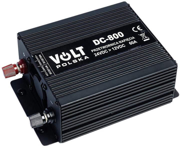 Перетворювач напруги Volt Polska DC 800 24VDC/12VDC (5904100451418) - зображення 1