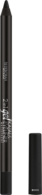 Олівець для очей Deborah 2 in 1 Kajal & Eyeliner Gel Pencil Waterproof № 1 Black 1.4 г (8009518222562) - зображення 1
