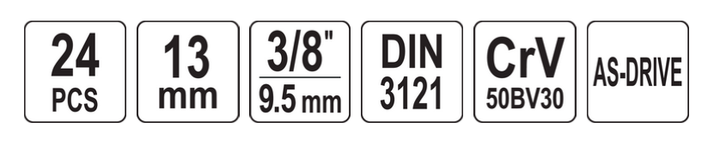 Nasadka długa YATO sześciokątna 3/8" 13 mm (YT-3827) - obraz 3