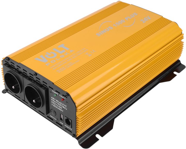 Перетворювач напруги Volt Polska SINUS PLUS 1500 24/230V 1000/1500W (5903760240189) - зображення 1