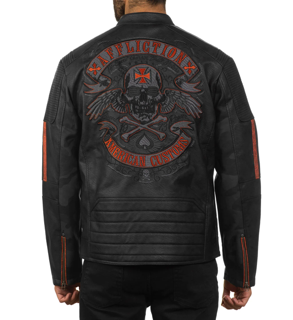 Куртка Affliction Black Bird Jacket Black Orange (110OW408-BKOG-S) - Фото 2 Куртка Affliction Black Bird Jacket Black Orange (110OW408-BKOG-S) - изображение 2