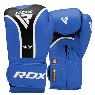 Боксерские перчатки RDX Boxing Gloves Aura Plus T-17 Blue\Black (BGR-T17UB-16OZ+) - Фото 1 Боксерские перчатки RDX Boxing Gloves Aura Plus T-17 Blue\Black (BGR-T17UB-16OZ+) - изображение 1