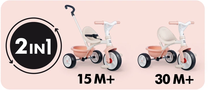 Детский металлический велосипед 2 в 1 Smoby Toys Би Муви 68х52х52 см Розовый (7600740339) - изображение 5