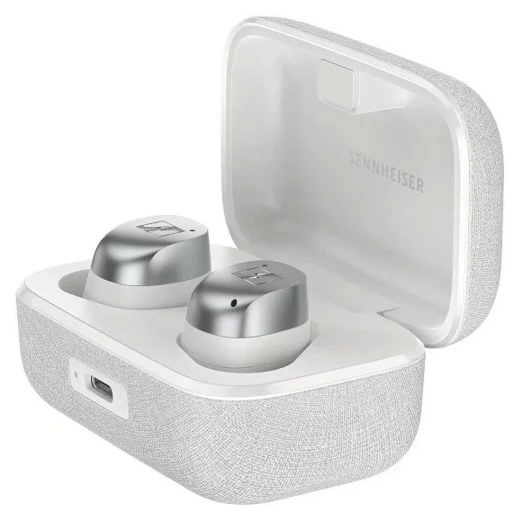 Бездротові навушники Sennheiser Momentum True Wireless 4 White Silver - Фото 3 Бездротові навушники Sennheiser Momentum True Wireless 4 White Silver - зображення 3
