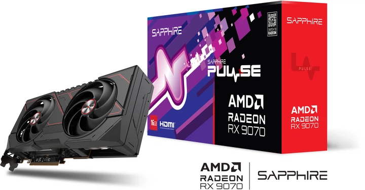グラフィックボード・グラボ・ビデオカード Sapphire 11349-03-20G Pulse AMD RX 9070 Видеокарта Sapphire PCI-Ex Radeon RX 9070 PULSE Gaming 16GB GDDR6