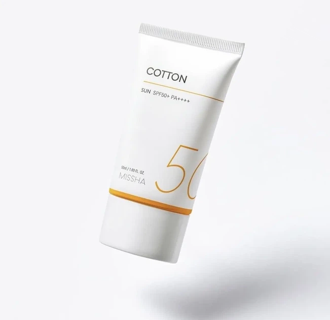 Крем MISSHA All Around Safe Block Cotton SPF50+ PA++++солнцезащитный с бархатным финишем, 50 мл - Фото 1 Крем MISSHA All Around Safe Block Cotton SPF50+ PA++++солнцезащитный с бархатным финишем, 50 мл - изображение 1