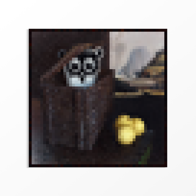 Картина на полотне пиксельная Owlemons (Сова и лемоны) из игры Майнкрафт 30x30 см - Фото 1 Картина на полотне пиксельная Owlemons (Сова и лемоны) из игры Майнкрафт 30x30 см - изображение 1