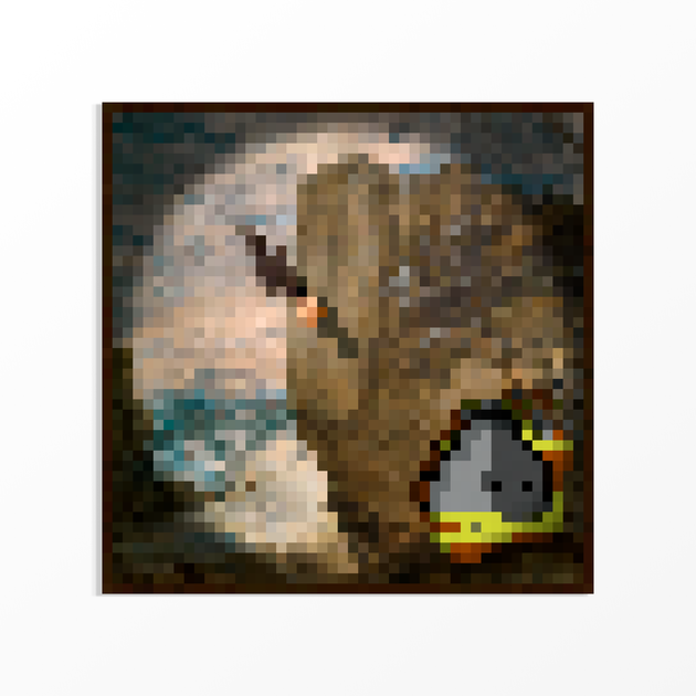 Картина на полотні піксельна Cavebird (Печерний птах) з гри Майнкрафт 70x70 см - Фото 1 Картина на полотні піксельна Cavebird (Печерний птах) з гри Майнкрафт 70x70 см - зображення 1
