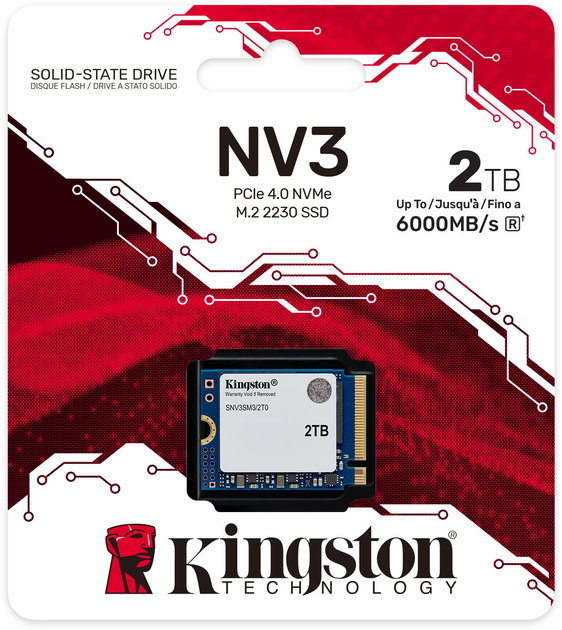 SSD диск Kingston NV3 2TB M.2 2230 NVMe PCIe 4.0 x4 3D NAND (SNV3SM3/2T0) - зображення 3