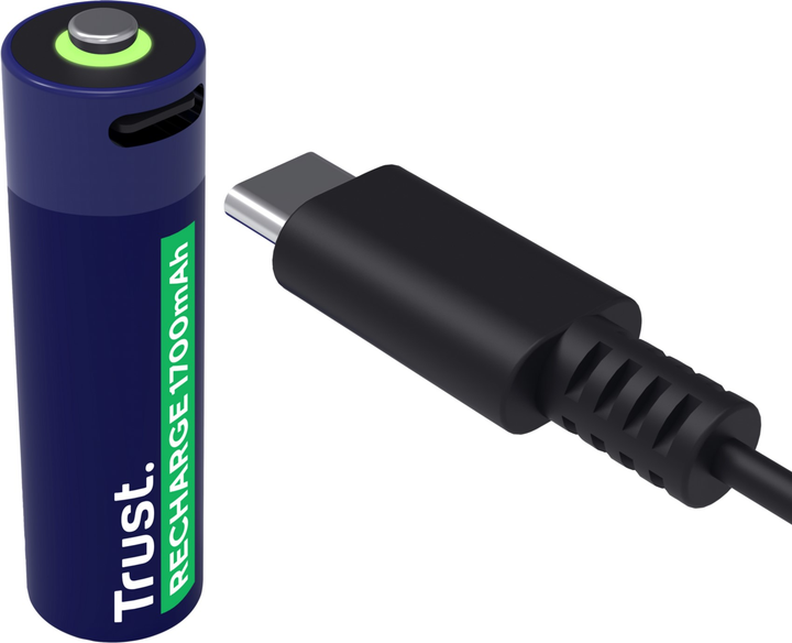 Акумулятор Trust USB Type-C AA, 1.5V 1700mAh, Li-Ion, 2 шт (TR25584) - зображення 3