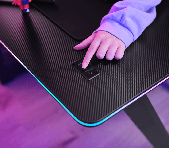Biurko komputerowe Trust GXT710 Luminus Pro RGB Czarny (TR25419) - obraz 9