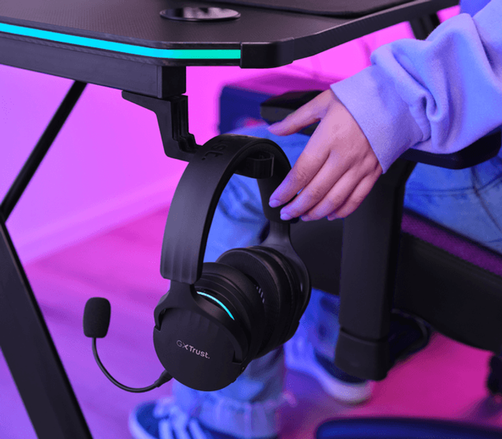 Biurko komputerowe Trust GXT710 Luminus Pro RGB Czarny (TR25419) - obraz 11
