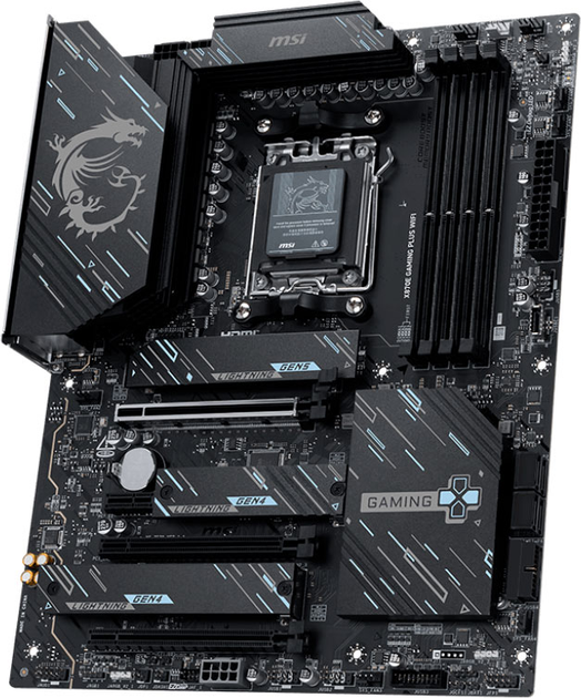 Płyta główna MSI X870E GAMING PLUS Wi-Fi (sAM5, AMD X870E, PCI-Ex16) - obraz 2
