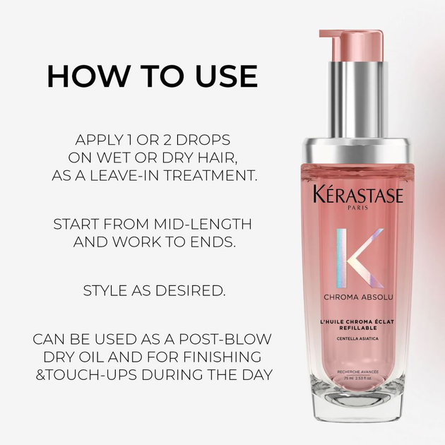 Olejek do włosów farbowanych Kérastase Chroma Absolu Refillable 75 ml (3474637219659) - obraz 4