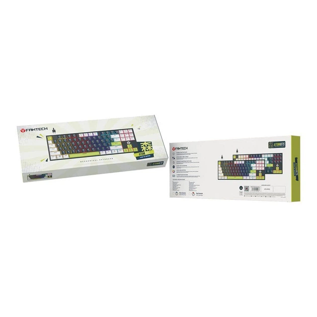 Игровая проводная клавиатура механическая Fantech ATOM87S MK877S Mori Blue Switch|УКР/АНГ раскладка| с RGB подсветкой Blue Switch White-Blue - изображение 13