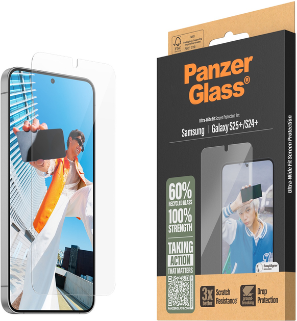 Захисне скло PanzerGlass для Samsung Galaxy S25+ | S24+ | Ultra-Wide Fit (PG_PGRNUWFG37942) - зображення 1