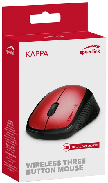 Mysz SPEEDLINK Kappa Wireless Red (SL-630011-RD) - obraz 3