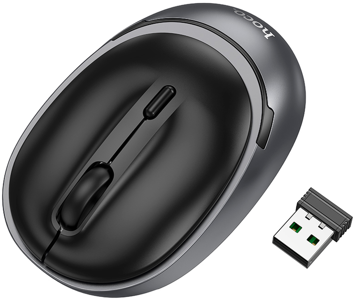 Миша Hoco GM34 Nuevo Dual-mode Business Wireless/Bluetooth Mouse Black Metal Gray (6942007632782) - зображення 1