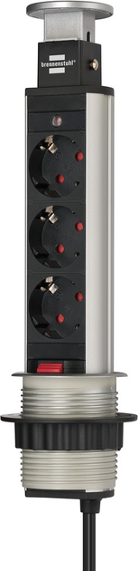 Przedłużacz Brennenstuhl Tower Power biurkowy 3 gniazda 2 m (1396200003) - obraz 1