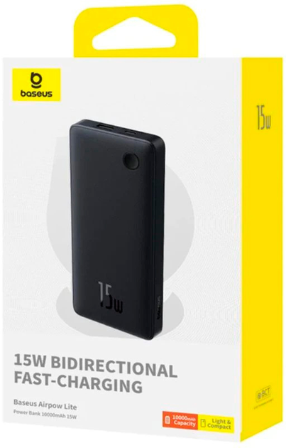 Powerbank Baseus Airpow Lite Power Bank 10000mAh 15W Cosmic Black (P10067500123-00) - obraz 4