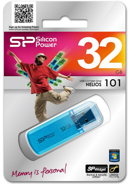 Pamięć flash USB Silicon Power Helios 101 32GB Blue (SP032GBUF2101V1B) - obraz 2