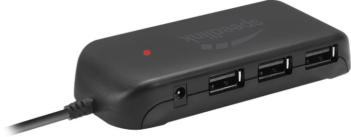 Koncentrator SPEEDLINK SNAPPY EVO USB Hub 7 port Active USB 2.0 Black (SL-140005-BK) - obraz 2