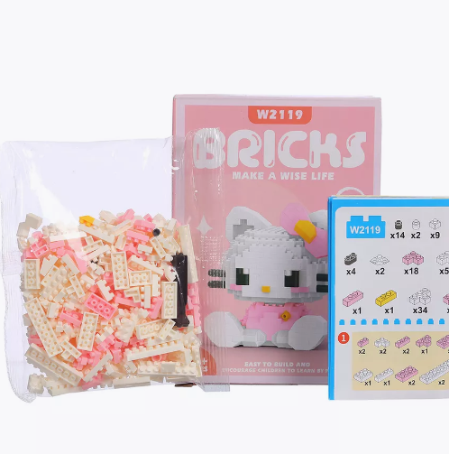 Конструктор фігурка Hello Kitty 3-D міні блоки Magic Blocks в
