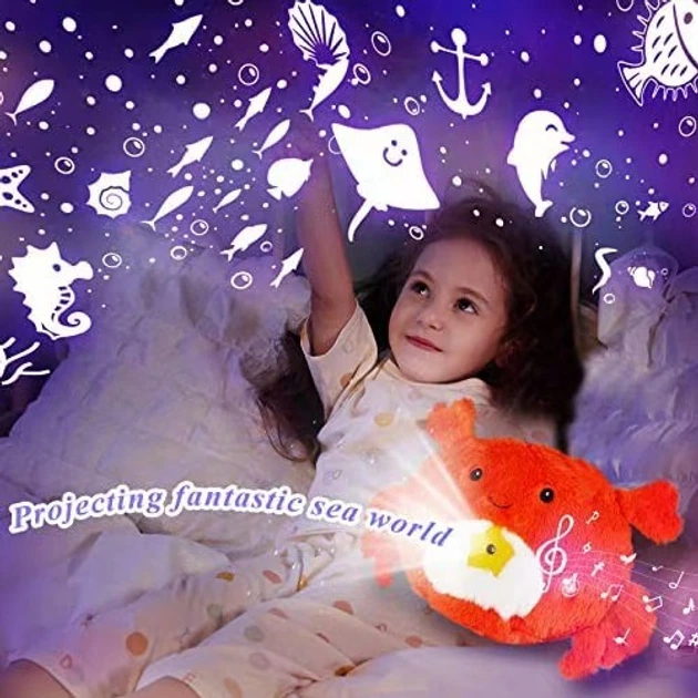 Ночник Краб проектор звездного неба dream мягкая игрушка с музыкой Led подсветка 7 цветов - изображение 7