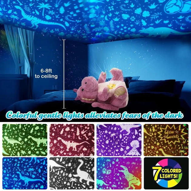 Ночник Дракон проектор звездного неба dream мягкая игрушка с музыкой Led подсветка 7 цветов - изображение 3