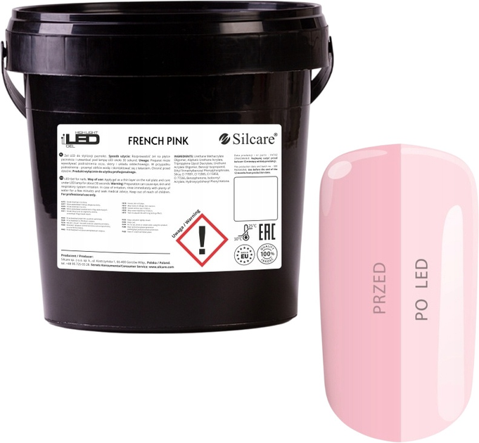 Żel do przedłużania paznokci Silcare High Light LED French Pink 1 kg (5902560555981) - obraz 1
