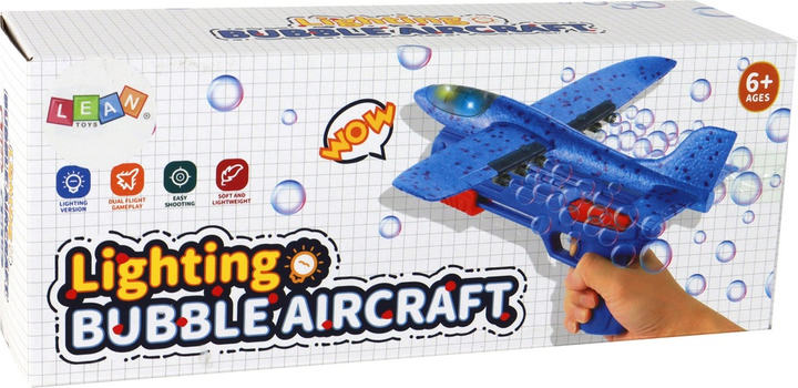 Maszynka do baniek mydlanych LEAN Toys Samolot-pistolet Czerwony 15984 (5905679075302) - obraz 1