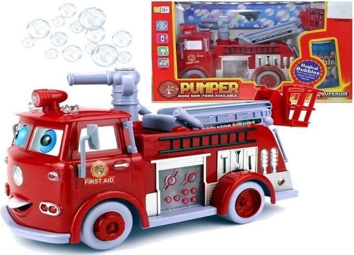 Maszynka do baniek mydlanych LEAN Toys Auto straż pożarna 763 (5904665996683) - obraz 2