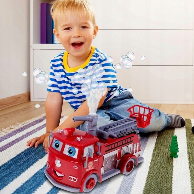 Maszynka do baniek mydlanych LEAN Toys Auto straż pożarna 763 (5904665996683) - obraz 4
