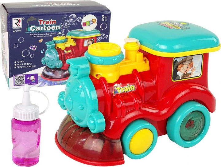 Maszynka do baniek mydlanych LEAN Toys Lokomotywa Czerwona 15143 (5905515355278) - obraz 2