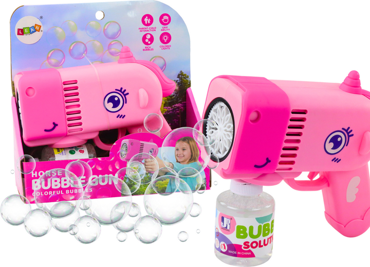 Пістолет для мильних бульбашок LEAN Toys Динозавр Рожевий 18464 (5905991021247) - зображення 2