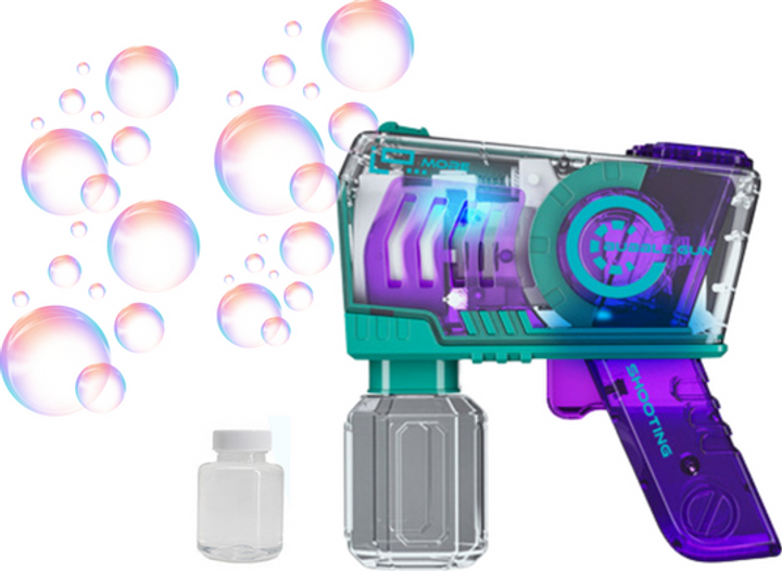 Pistolet do baniek mydlanych LEAN Toys Jasnofioletowy 18462 (5905991021223) - obraz 3