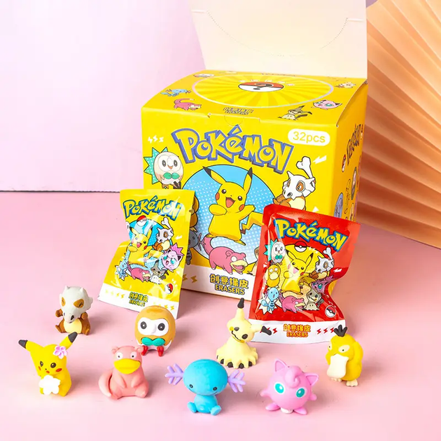 Подарочный игровой комплект набор бокс с игрушками фигурками сюрпризами персонажем покемонами 32 фигурки 27x15x15 см (480803-Prob) Пикачу - изображение 8