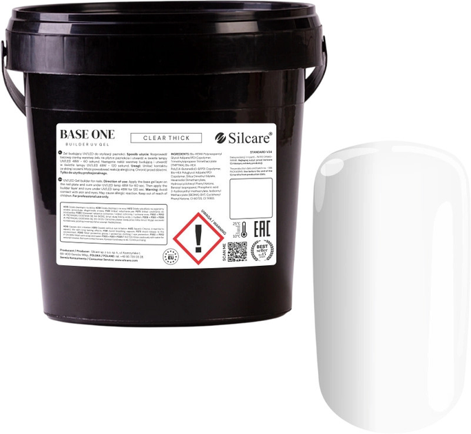 Гель для нарощування нігтів Silcare Base One Clear Thick 1 кг (5902560555400) - зображення 1