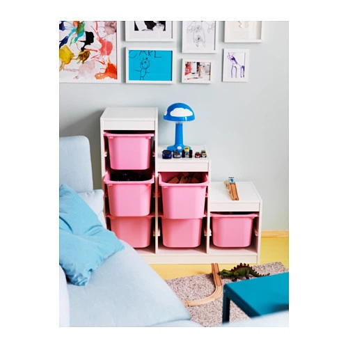 Органайзер з ящиками для іграшок IKEA (ІКЕА) TROFAST білий рожевий (898.575.41) - Фото 2 Органайзер з ящиками для іграшок IKEA (ІКЕА) TROFAST білий рожевий (898.575.41) - зображення 2