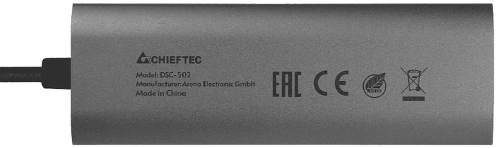 Hub USB Chieftec 5-in-1 DSC-502 USB3.2 Type-C - HDMI/USB 3.2x2/USB-C/PD 80W - obraz 3