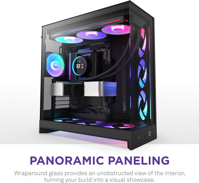 Obudowa NZXT H9 Flow RGB Dual-Chamber Mid-tower Case All Black (CM-H92FB-R1) - obraz 7