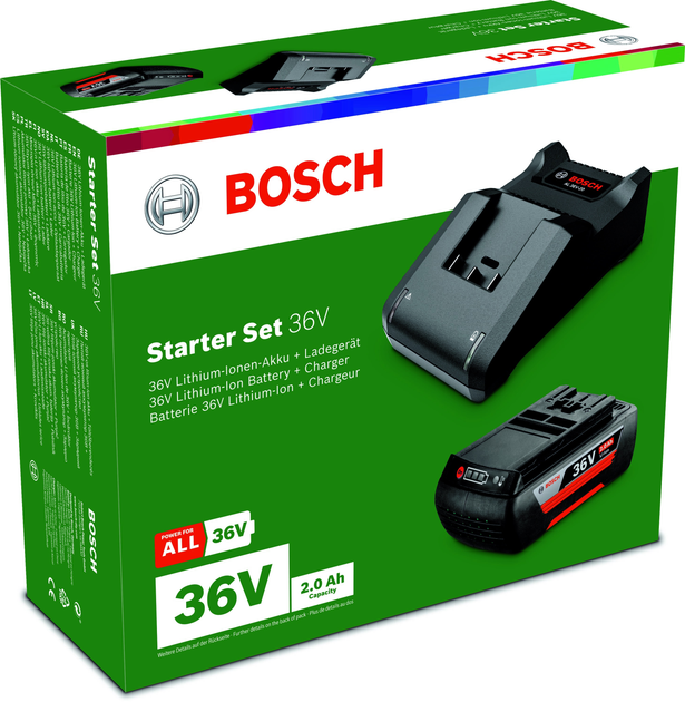 Набір акумулятор Bosch GBA 36 В 2.0 А⋅год + зарядний пристрій AL 36V-20 (F016800609) - зображення 3