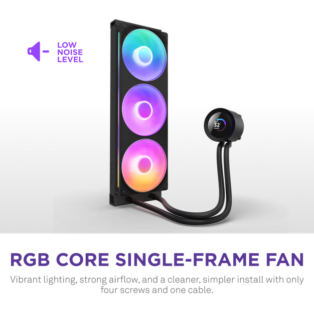 System chłodzenia cieczą NZXT Kraken Plus RGB V2 360 mm AIO Liquid Cooler Black (RL-KR360-B2) - obraz 3