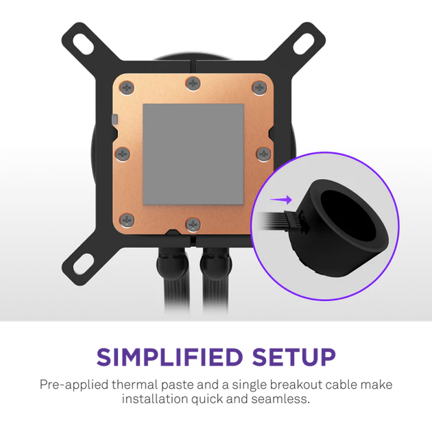 System chłodzenia cieczą NZXT Kraken Plus V2 360 mm AIO Liquid Cooler Display Radiator Fans Black (RL-KN360-B2) - obraz 4