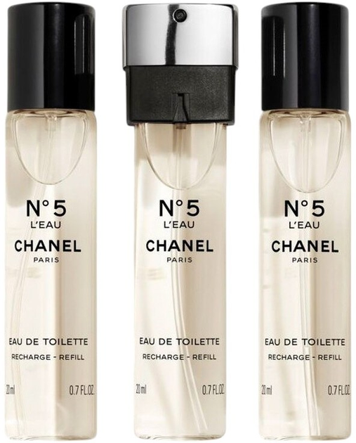 Zestaw wkładów wymiennych damskich Chanel No 5 L'Eau Woda toaletowa 3 x 20 ml (3145891055054) - obraz 1