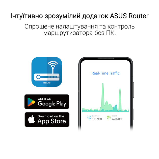 Маршрутизатор Asus RT-AX52 Pro (90IG08T0-MO3H10) WiFi6 / AX3000 / 1Гбіт/с / Підтримка MESH - зображення 11
