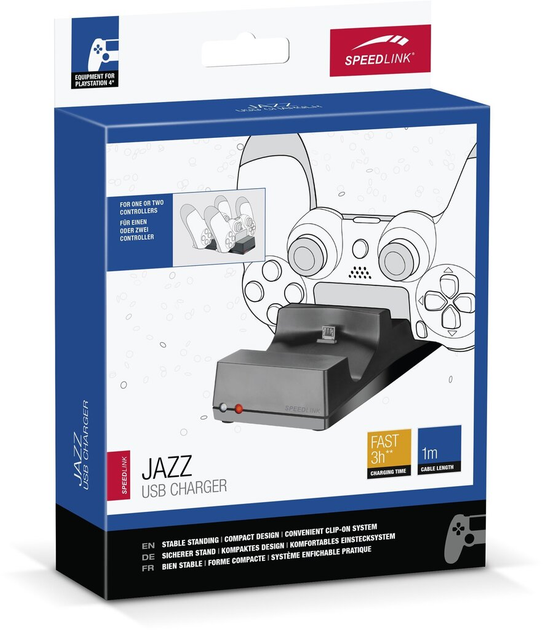 Ładowarka USB Speedlink Jazz do PS4, czarna, zasilacz (SL-450000-BK) - obraz 4