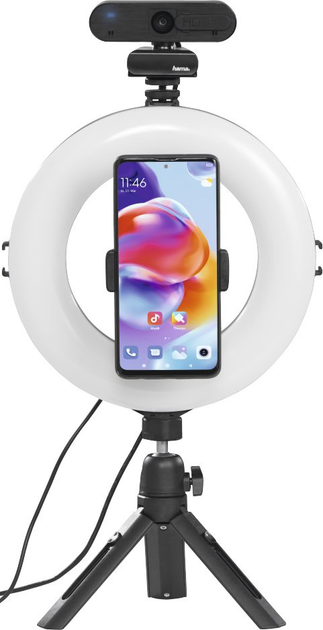 Кільцева лампа зі штативом Hama Smart-80 V2 Black (4007249046574) - зображення 3